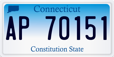 CT license plate AP70151