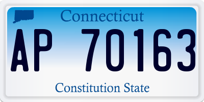 CT license plate AP70163