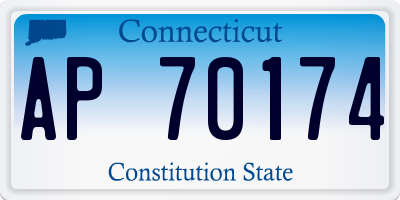 CT license plate AP70174