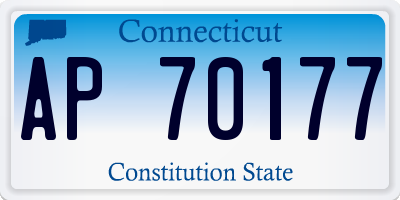 CT license plate AP70177