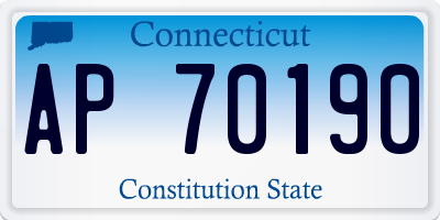 CT license plate AP70190