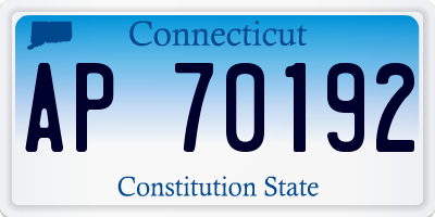 CT license plate AP70192