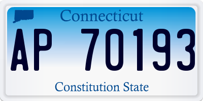 CT license plate AP70193