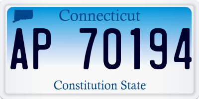 CT license plate AP70194