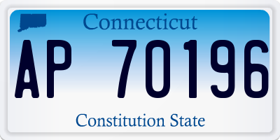 CT license plate AP70196