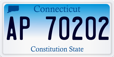 CT license plate AP70202