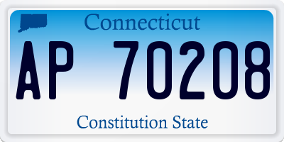 CT license plate AP70208