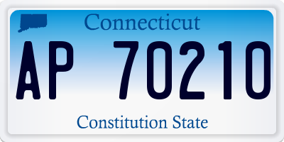 CT license plate AP70210