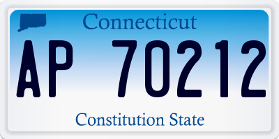 CT license plate AP70212
