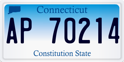 CT license plate AP70214