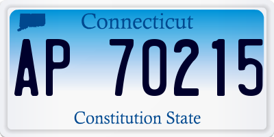 CT license plate AP70215