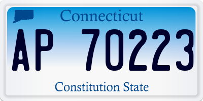 CT license plate AP70223