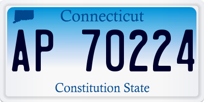 CT license plate AP70224
