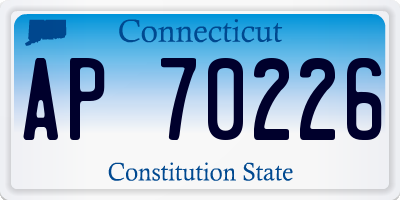 CT license plate AP70226
