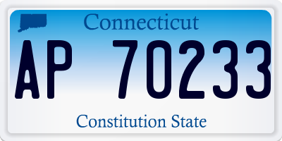 CT license plate AP70233