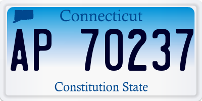 CT license plate AP70237