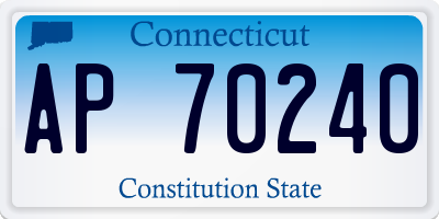 CT license plate AP70240