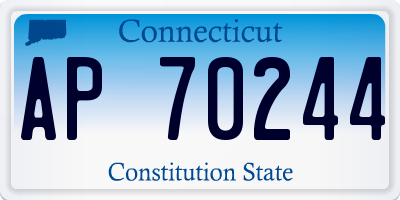 CT license plate AP70244