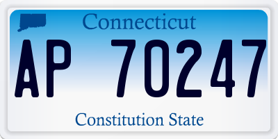 CT license plate AP70247