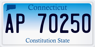 CT license plate AP70250