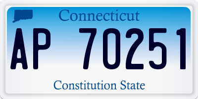 CT license plate AP70251