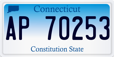 CT license plate AP70253