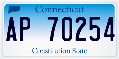 CT license plate AP70254
