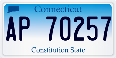 CT license plate AP70257