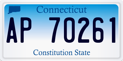 CT license plate AP70261