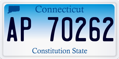 CT license plate AP70262
