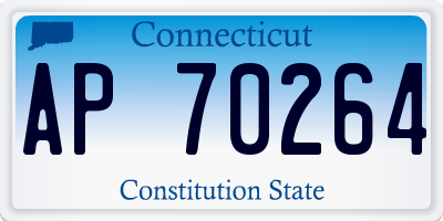 CT license plate AP70264