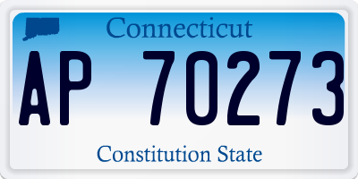 CT license plate AP70273