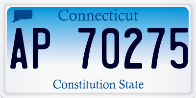 CT license plate AP70275