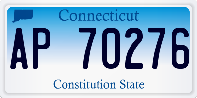 CT license plate AP70276