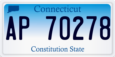 CT license plate AP70278