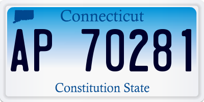 CT license plate AP70281