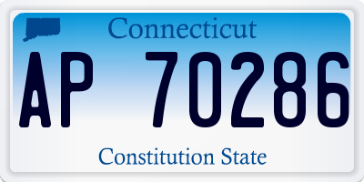 CT license plate AP70286