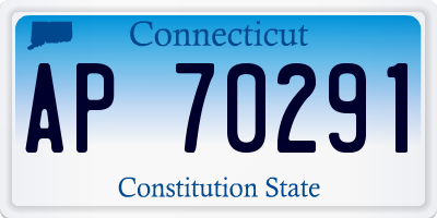 CT license plate AP70291