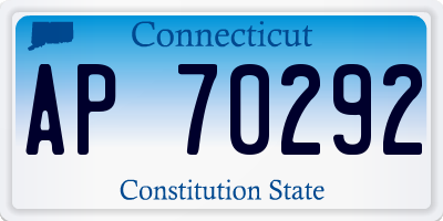CT license plate AP70292