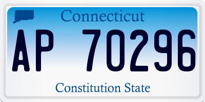 CT license plate AP70296