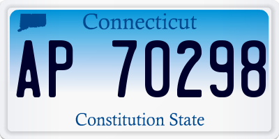 CT license plate AP70298