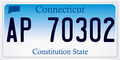 CT license plate AP70302