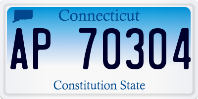 CT license plate AP70304