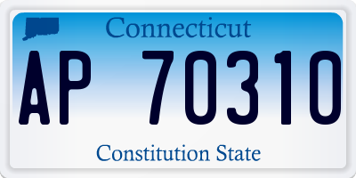 CT license plate AP70310