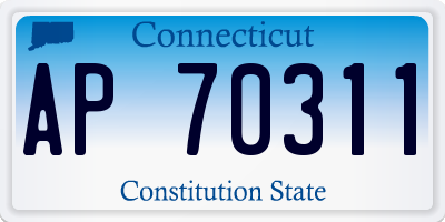 CT license plate AP70311