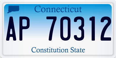 CT license plate AP70312