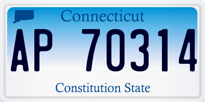 CT license plate AP70314