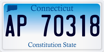 CT license plate AP70318