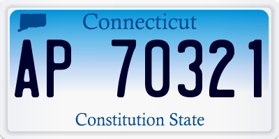 CT license plate AP70321