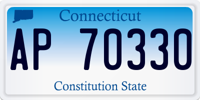 CT license plate AP70330